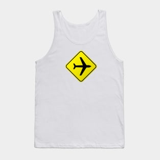 Yellow Airplane Sign Tank Top